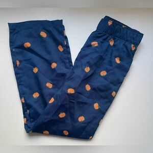 NWT Crewcuts Girls Blue Pumpkin Pants Size S 6-7 Elastic Waist Long Hall…